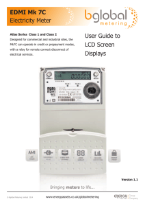 EDMI Mk 7C Electricity Meter User Guide to LCD Screen Displays