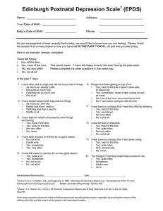 Edinburgh Postnatal Depression Scale (EPDS) Questionnaire