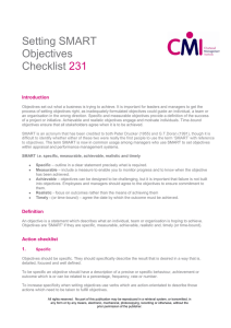 Setting SMART Objectives - Chartered Management Institute