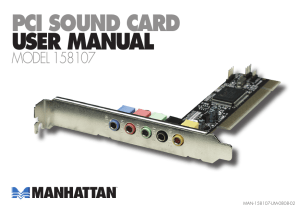 PCI SOUND CARD USER MANUAL