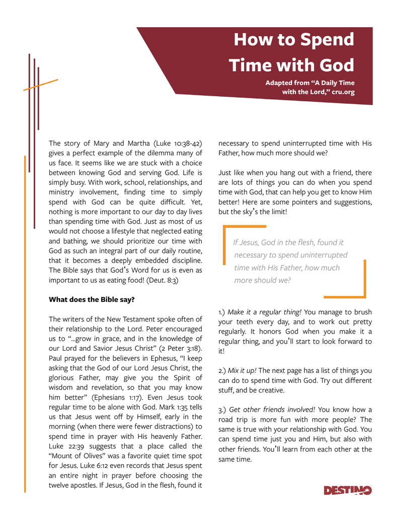 How To Spend Time With God