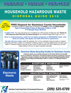 Household Hazardous waste disposal