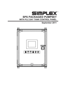 Simplex SPS with Day Tank Digital Control Sample Operator`s Manual