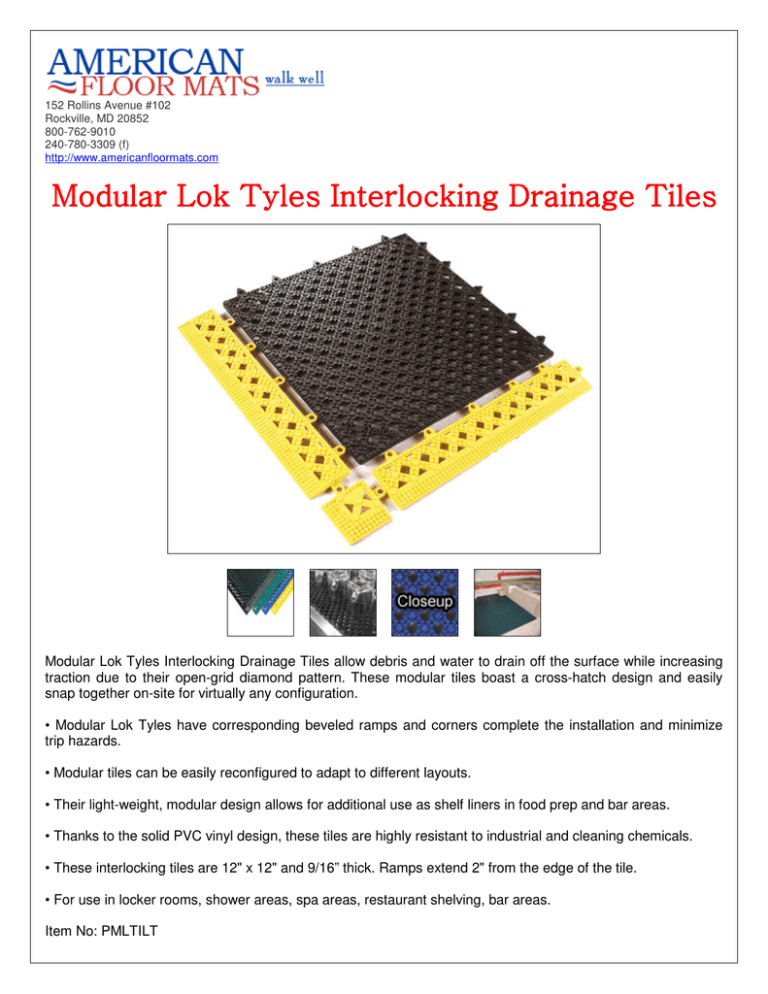 Modular Lok Tyles Interlocking Drainage Tiles