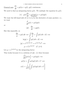 First-Order Linear Equations: Integrating Factors