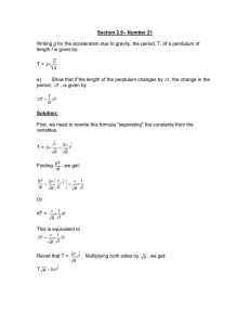 Section 3.9– Number 21 Writing g for the acceleration due to gravity
