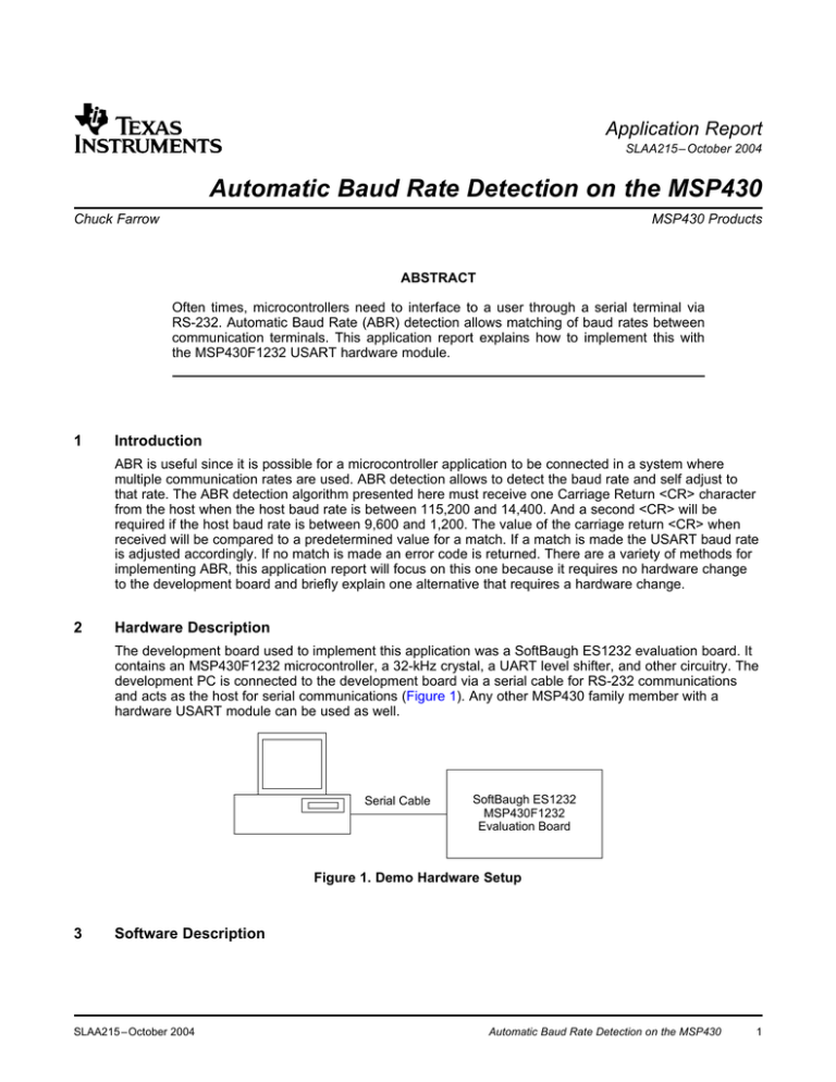 Automatic Baud Rate Detection on the MSP430
