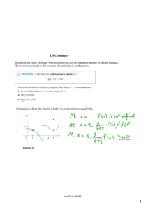 1 1.5 Continuity Determine where the function below is not