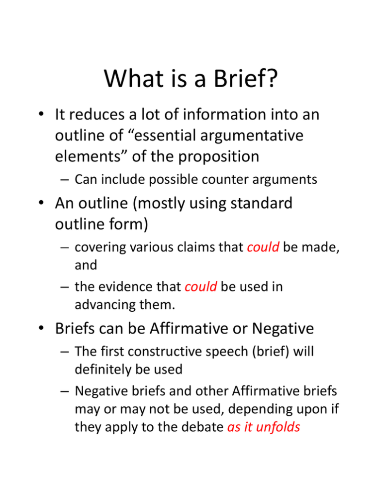 meaning of brief presentation