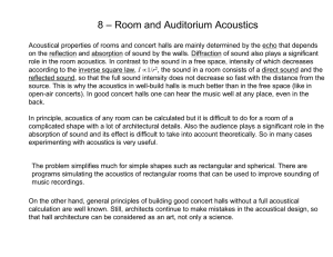 8 – Room and Auditorium Acoustics