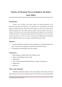 Ultrasonic Wave Velocity: Debye-Sears Effect Lab