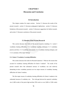 Vocabulary Learning Difficulties in Senior I Students