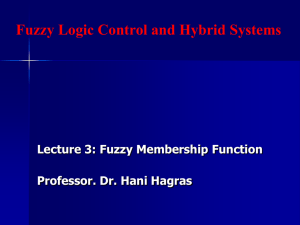 Lecture 2: Fuzzy Membership Functions and Fuzzy Numbers