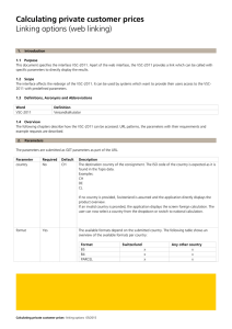 Calculating private customer prices Linking options (web linking)