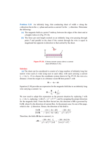 Problem 5.18 An infinitely long, thin conducting sheet of width w