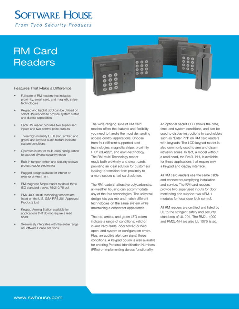 RM Card Readers Software House