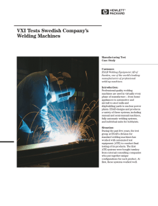 VXI Tests Swedish Company`s Welding Machines