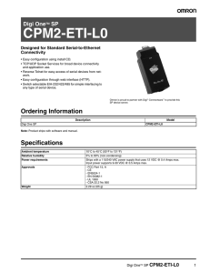 Digi One SP Device Server data sheet.fm - Digi-Key