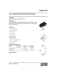 ZXM61P03F MOSFET Datasheet: Specs, Features & Applications