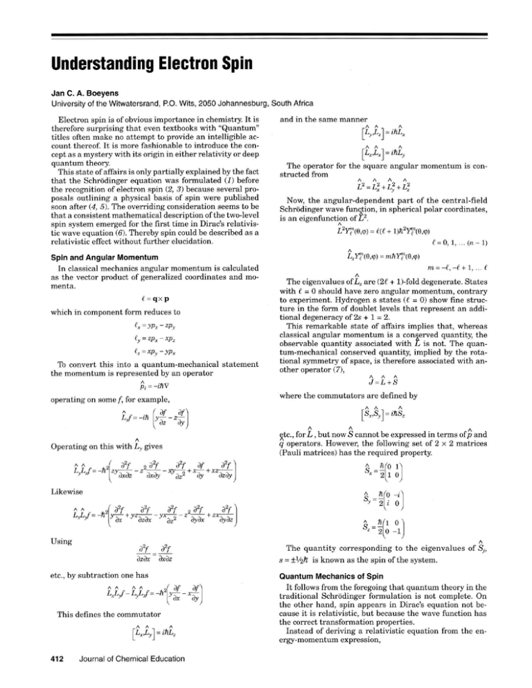 Understanding Electron Spin