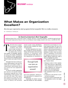 What Makes an Org Excellent?