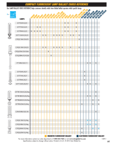 Fluorescent Lamp Ballast Cross Reference Chart