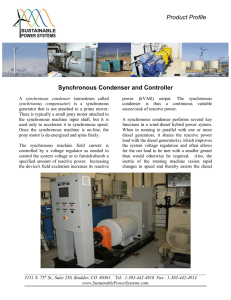 Synchronous Condenser and Controller