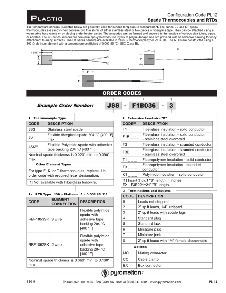 Spade Thermocouples And RTDs