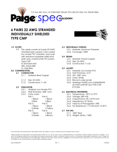 6 pairs 22 awg stranded individually shielded type cmp