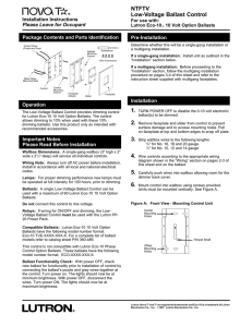 NTFTV Low-Voltage Ballast Control