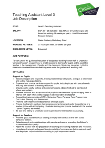 Teaching Assistant Level 3 Job Description