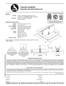 Square or Rectangular - Butterfly Style Ceiling Damper