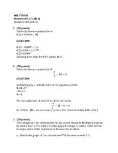 SOLUTIONS Homework 2 (Unit 1) (Total of 100 points) 1. (20 points