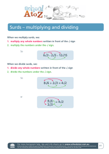 Surds – multiplying and dividing