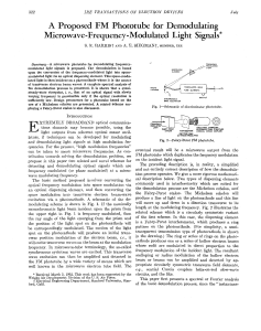 S. E. Harris and A. E. Siegman, "A Proposed FM Phototube for