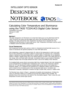 Calculating Color Temperature and Illuminance