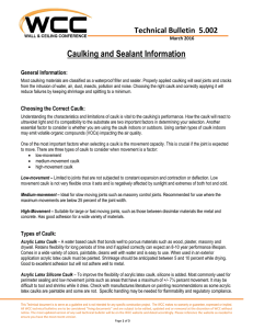 Caulking and Sealant Information