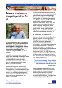 Reforms must ensure adequate pensions for all