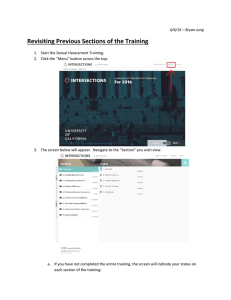 Revisiting Previous Sections of the Training