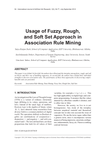 Usage of Fuzzy, Rough, and Soft Set Approach in Association Rule