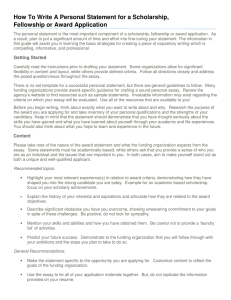 Personal Statement Guide: Scholarship & Fellowship Apps