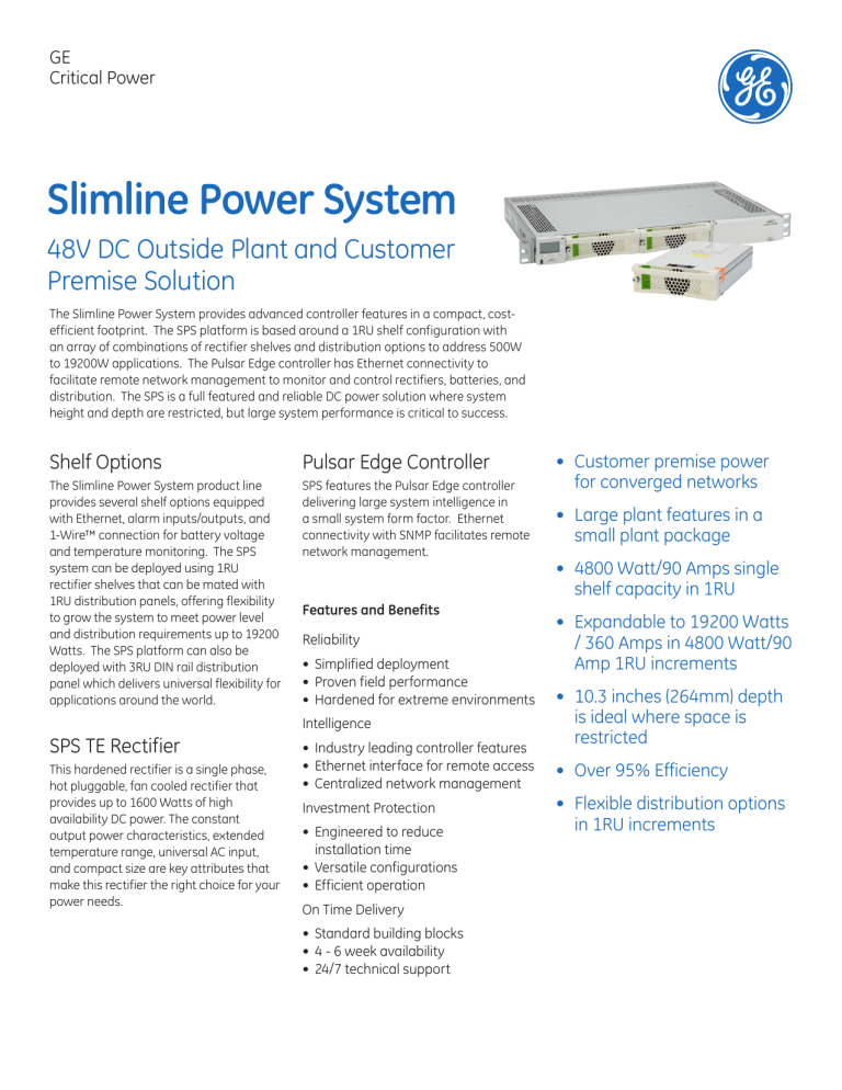 Slimline Power System GE Industrial Solutions