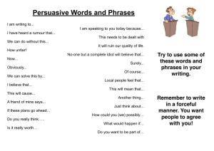 Persuasive Writing: Words & Phrases for Impactful Arguments