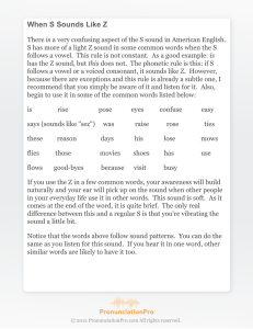 S Sounds Like Z: American English Pronunciation Guide