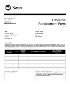 Defective Replacement Form