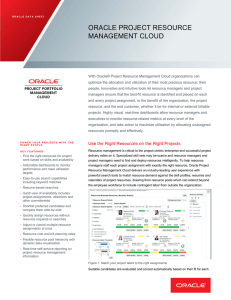 Oracle Project Resource Management Cloud Data Sheet
