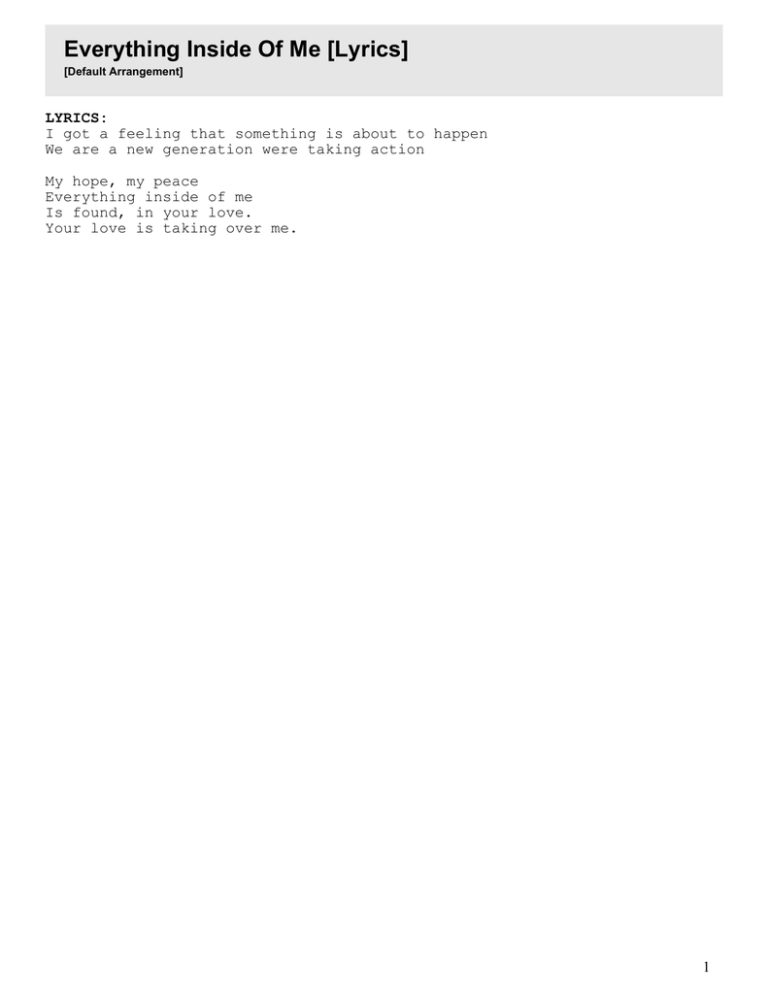 Everything Inside Of Me Lyrics