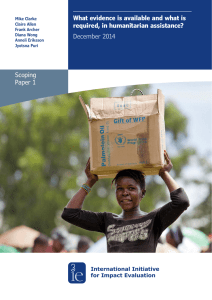 What evidence is available and what is required, in humanitarian