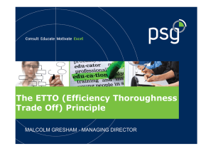 The ETTO (Efficiency Thoroughness Trade Off) Principle