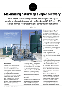 Maximizing natural gas vapor recovery